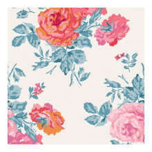 Cath Kidston Archive Rose Blue &amp; Pink Floral Wallpaper