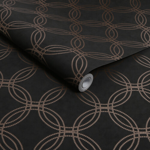 Superfresco Easy Superfresco Easy Serpentine Geometric Black Wallpaper 1