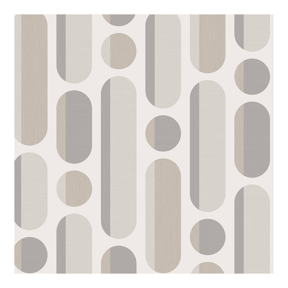 Envy Morse Neutrals Geometric Wallpaper Grey