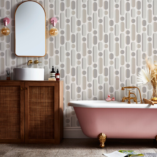 ENVY Envy Morse Neutrals Grey Geometric Wallpaper 2