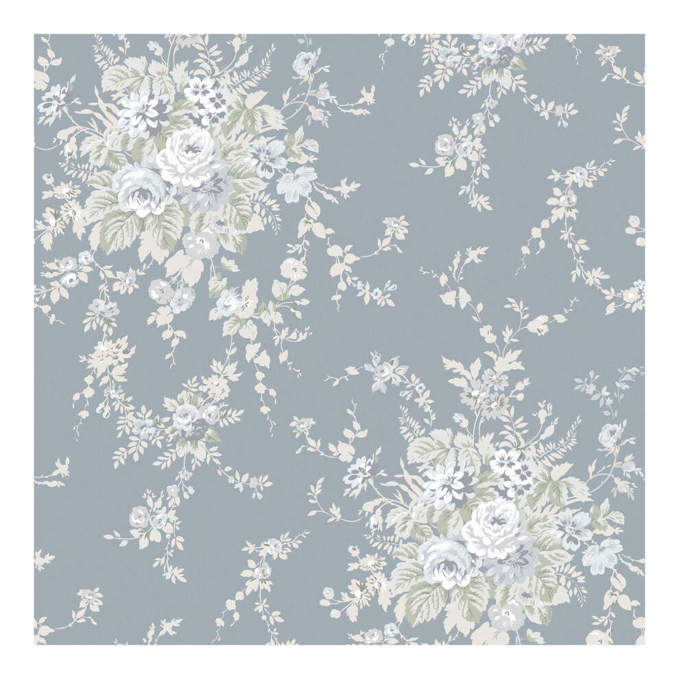 Shabby Chic By Rachel Ashwell Garden Floral Slate Grey Floral Wallpaper 5011583625479