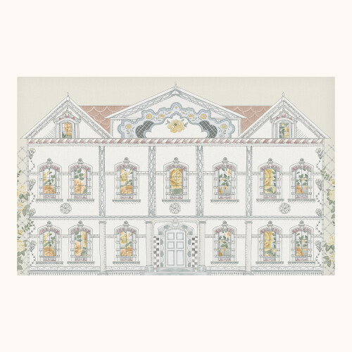 Cath Kidston Doll House Pastel Fixed Size Mural | Wallpaper Roll
