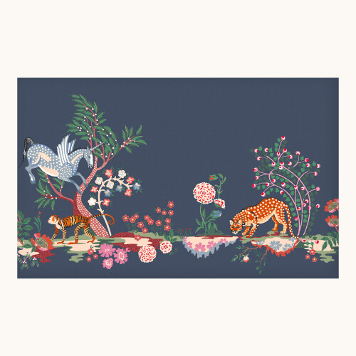 Cath Kidston Painted Kingdom Navy Made to Order Fixed Size Mural | Wallpaper Roll