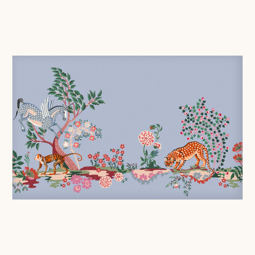 Cath Kidston Painted Kingdom Blue Made to Order Fixed Size Mural | Wallpaper Roll