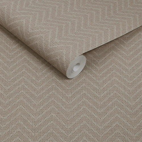 Abigail Ahern Herringbone Weave Praline Wallpaper 1