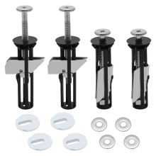 4 Pcs Toilet Fittings, Toilet Fixing Kit,Universal for Blind Holes Easy Install Replacement with Gaskets