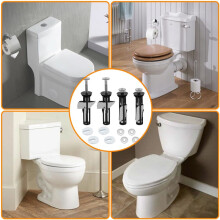 4 Pcs Toilet Fittings, Toilet Fixing Kit,Universal for Blind Holes Easy Install Replacement with Gaskets