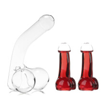Funny Whiskey Decanter Set with Glasses, Unique Statement Design for Parties and Gag Gift 1+2 PCS