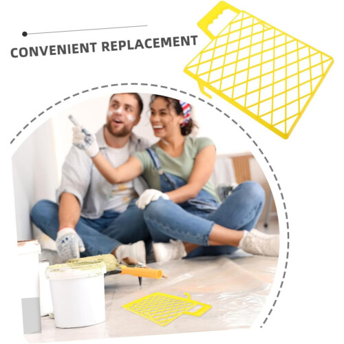 2pcs Durable Plastic Paint Tray Grid for Smooth Application Heavy Duty Paint Screen for Rollers 1