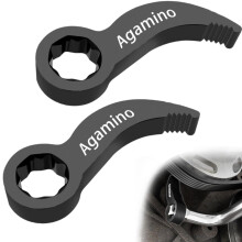 2PCS Heavy Duty Pry Bar Tool with 1/2' Ratchet Adapter, Adjustable Angle for Tight Spaces