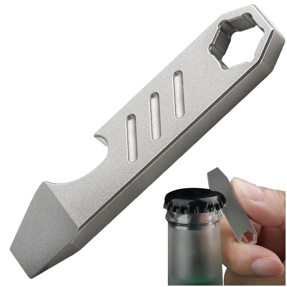 Edc Titanium Pry Bar Multifunction Keychain Tool With Bottle Opener Screwdriver For Outdoor Use 9771547211853