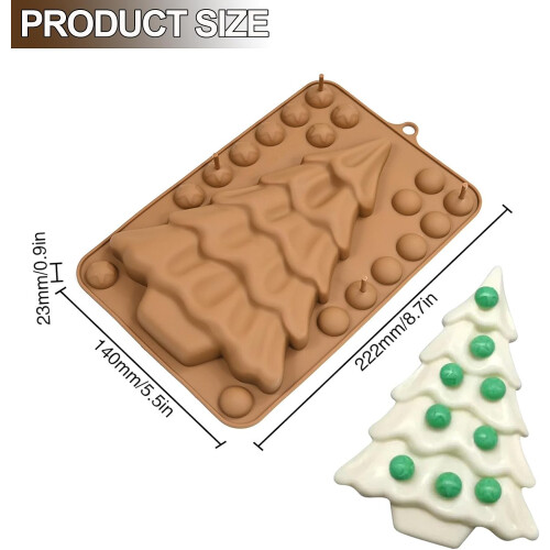 2 Pack Large Christmas Tree Silicone Mold 3D Design for Baking Chocolate Candy Soap Candle 1