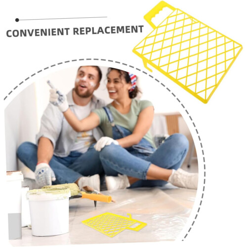 2pcs Durable Plastic Paint Tray Grid Liners and Reusable Paint Strainer for Smooth Application 1