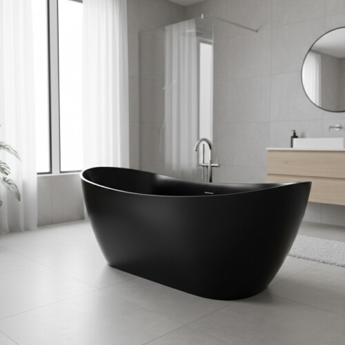 Raven 1700 x 730mm Freestanding Bath - Matt Black