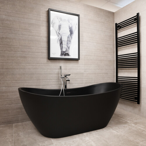 Raven 1700 x 730mm Freestanding Bath - Matt Black 2