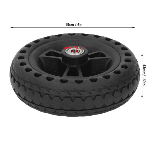 6 Inch TPE Rubber Solid Wheel - 75KG Load, Non-Slip Hand Cart Replacement 1