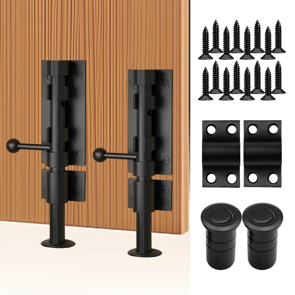 2 Pack Heavy Duty Gate Latch With Padlock Hole, 304 Stainless Steel Sliding Door Lock For Fence Yard Barn 9169991234328