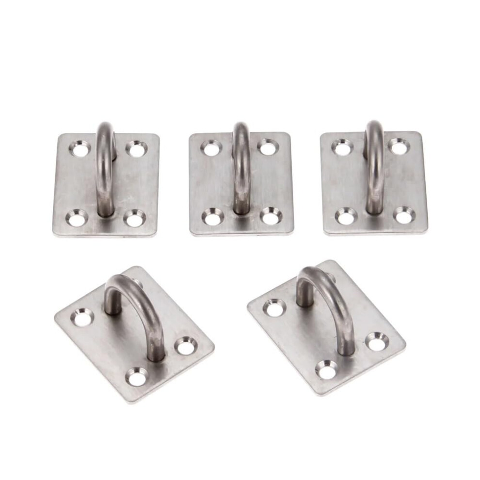 5Pcs Stainless Steel Wall Hook Heavy Duty Eye Plate Corrosion Resistant Ushaped Ceiling Mount 46X36mm 9771547212591