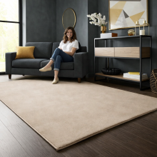 (80 cm x 150 cm (2ft 8" x 5ft), Beige) Modern Living Room Rugs Fluffy Shaggy Bedroom Carpet Runner Indoor Outdoor Rug Floor Mats