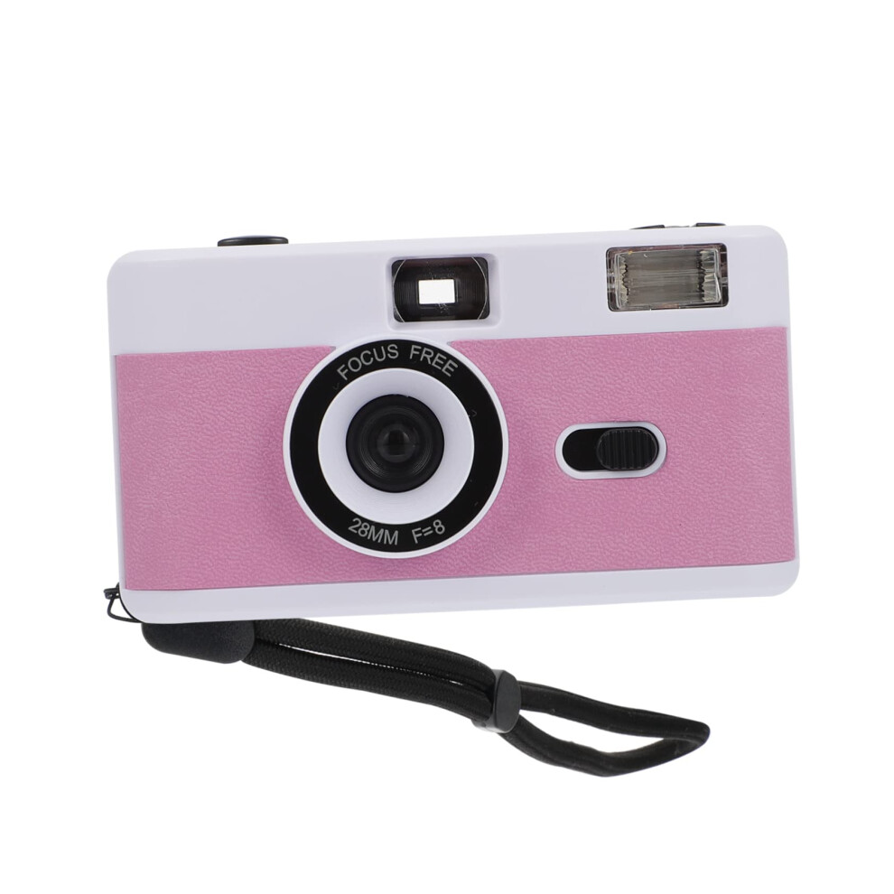 2 Pcs Reusable 35Mm Vintage Film Camera With Builtin Flash, Compact Design, White/Pink/Purple 9169991234632