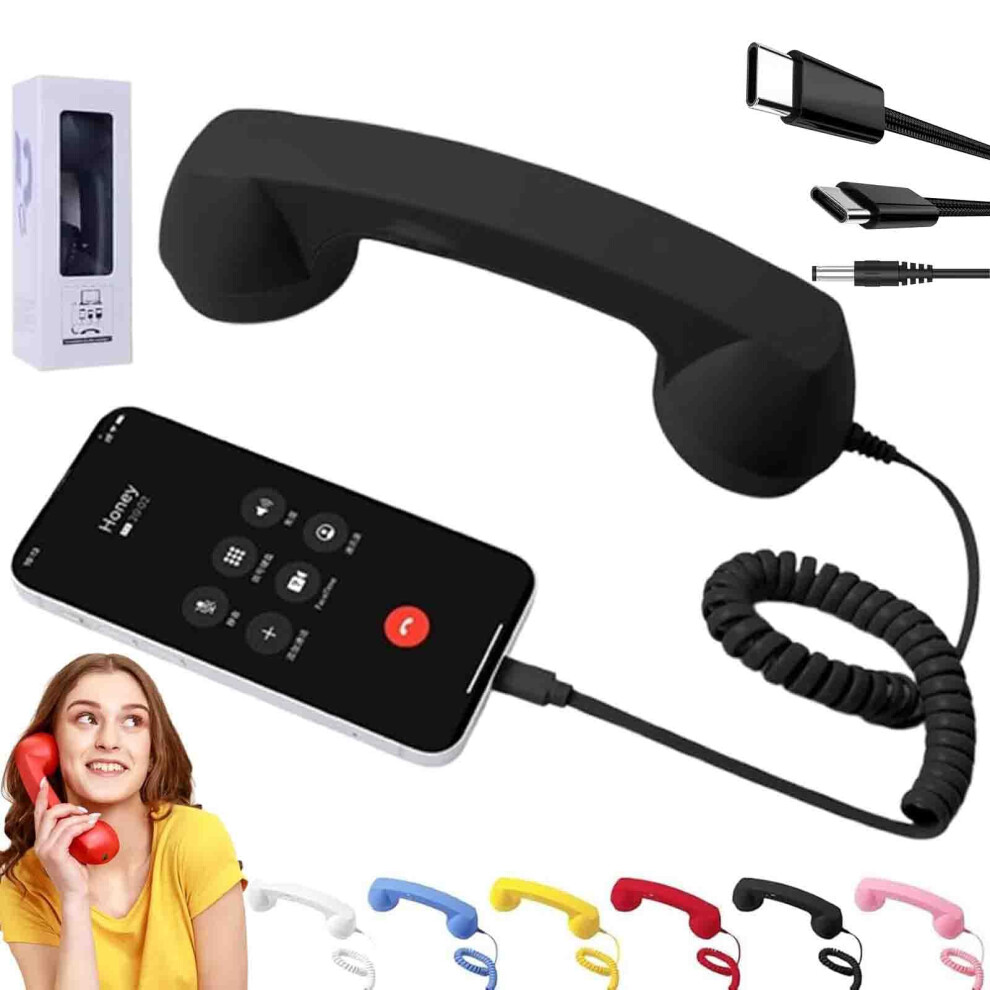 Retro Phone Handset With Microphone And Speaker, Typec Vintage Telephone Receiver For Smartphone 9169991234724