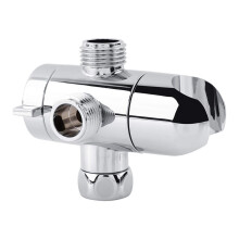3Way Shower Diverter Valve with Shutoff, Chrome Finish, Universal 1/2 Inch Fit for Showerhead and Bidet