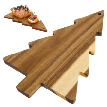 Christmas Tree Cutting Board Wooden Holiday Serving Tray HandCarved Festive Cheese Charcuterie