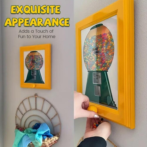 Candy Dispenser Picture Frame with PushButton, 2 in 1 Wall or Tabletop Candy Holder, Blue 1