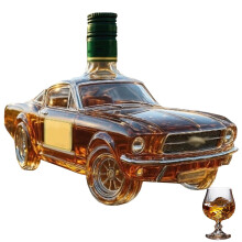 Whiskey Decanter Car Shaped Glass Bottle with Airtight Seal Classic Car Design Gift for Men