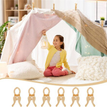 6 Pcs Wooden Clip Handmade Clip Toys Wooden Clips for Curtains, Wardrobes, Balcony, Wooden Clips