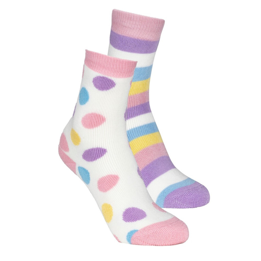 Trespass Childrens/Kids Frolic Boot Socks (Pack Of 4) Pink