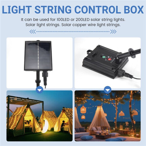 1200mAh Solar Panel Control Box Kits Lithium Battery Panel for 3.7V 24V LED String Strip Lamp  Charging