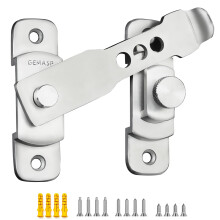 Stainless Steel Sliding Door Lock with Adjustable Barn Door Latch for Gate, Shed, Garage, 3.93in Silver