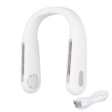 Portable Bladeless Neck Fan with 3 Speeds, USB Rechargeable, 360 Airflow for Sports and Travel