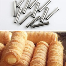19St Cannoli Tubes Form Set Rostfritt StåL Non-Stick Cream Horn Dansk Bakverksform FöR Shell Cream Roll