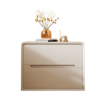Modern Nordic Bedside Table with Spacious Drawers, Grey Minimalist Nightstand 50x40x50cm
