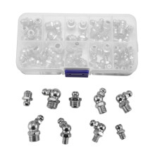 60-Delige Metrische Vetnippelset, M6 M8 M10 45 90 Graden Hydraulisch Vetzerkassortiment voor Mechanisch Schuin Vet