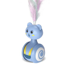 Cats Roly- Swing Toy Kitten Interactive Balance Car Cats Chase Toy Pet Product,Colored Feather