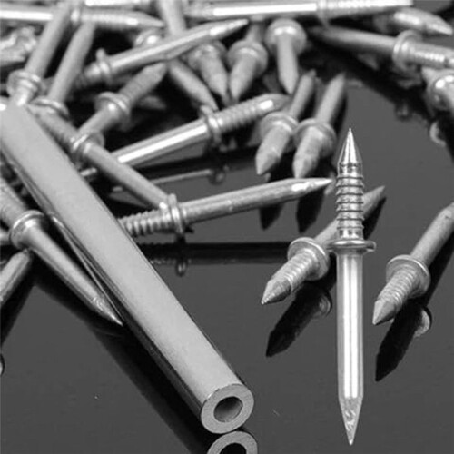 500Pcs Double- Skirting Thread Seamless Nail Double Headed Nails Invisible Security Screws with 5 Installation Tool 2