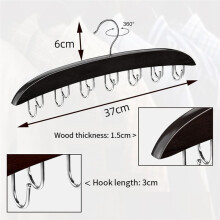 Belt Hanger Belt Organizer Closet Accessories with 14 Hooks Belt Rack Sturdy Wood for Closet Organizers and Storage