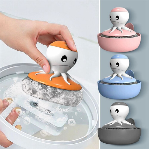 Octopus Steel Wire  Replaceable Brush  Household Cleaning Tools Pot Brush, 1