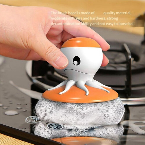 Octopus Steel Wire  Replaceable Brush  Household Cleaning Tools Pot Brush, 2