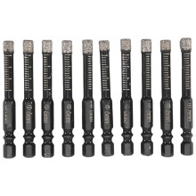 10 Bocados de Broca Do Diamante Dos Pces, Bocado de Broca Seco Do NúCleo Do Diamante de 6Mm Ajustado para Cerâmica, Granito, Telha, Vidro, MáRmore,
