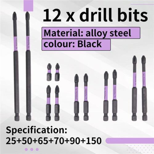 Magnetic Drill Bits D1 Anti-Slip and Shock-Proof Bits with Phillips Screwdriver Bits Magnetic Screwdriver Set (2Set) 1