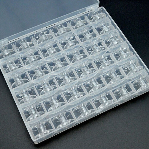 25Pcs Sewing Machine Bobbin, Universal Sewing Bobbins Plastic Sewing Machine Bobbin with Storage Box 1
