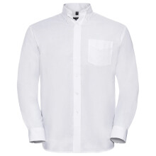 (18.5in, White) Russell Mens Oxford Easy-Care Long-Sleeved Shirt