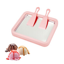 Rolled Ice Cream Maker with Quick Freeze Surface for DIY Frozen Desserts Stainless Steel Pink