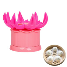 Large 2.36' Plastic Baozi Maker Dumpling Mould for Fast Bun Shaping Chinese Bun Press Pink