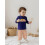 (6-7 Years, Dark Blue) Conjunto de 2 calça xadrez. 5