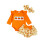 (0-3 Months, Orange) Completo per bambina 3 pezzi. 1